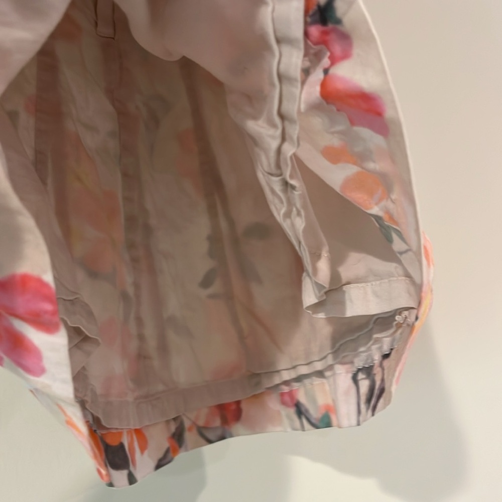 TEA Toddler 3T Sleeveless Dress Flowy Floral Ruffles Cotton Pink Orange Zipper - Picture 6 of 10